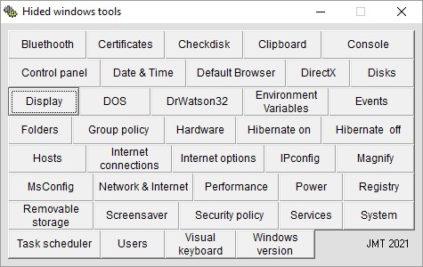 hidedwin example, quick access to many hidden windows functions